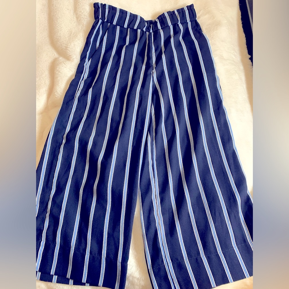 Blue Pinstriped Palazzo pants | H&M